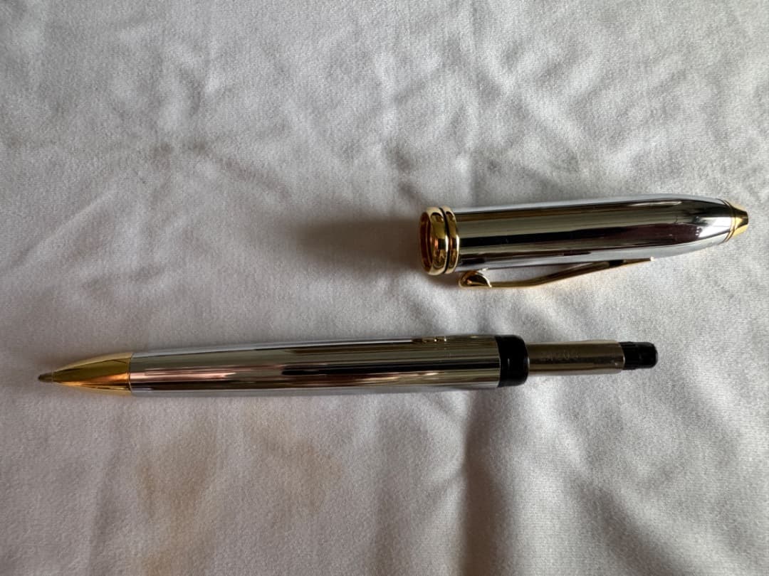 Cross Townsend Medalist Ballpoint Pen Model CR-N502TW Silver Gold with Box — Japan Import