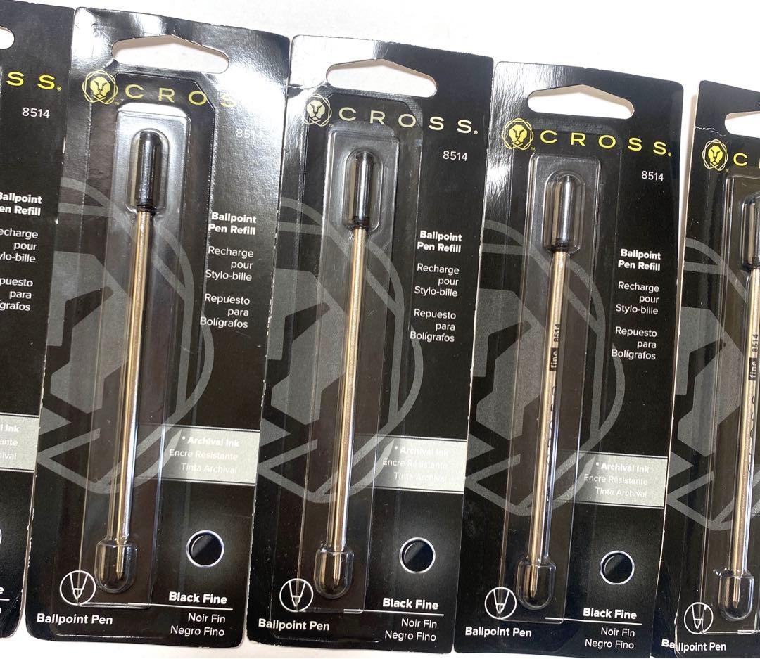 Pack of 6 new unopened Cross black ballpoint pen refills model 8514 Japan import
