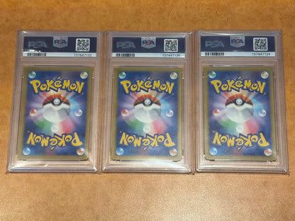 Pokemon Classic set of three PSA9 graded cards Charizard Blastoise Venusaur Japan import