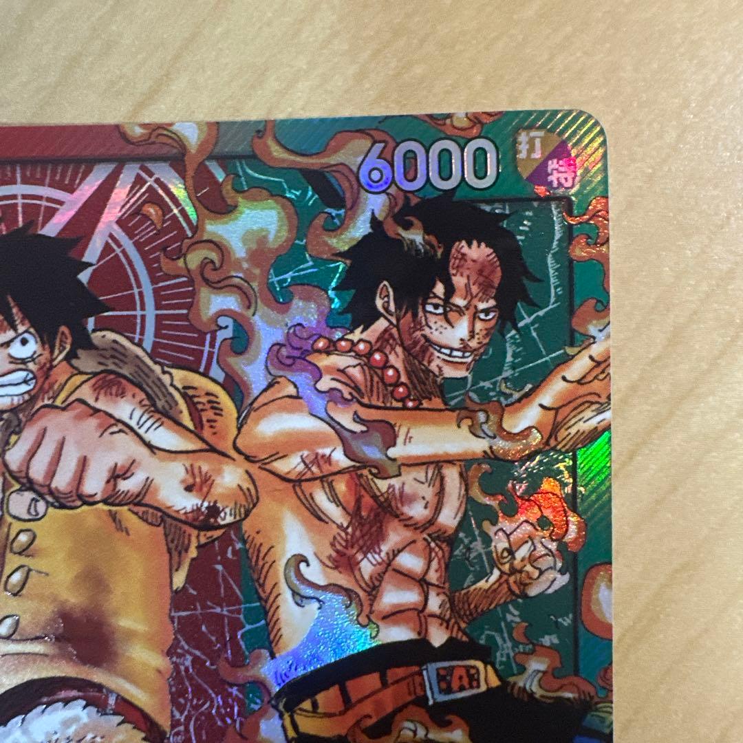 One Piece Bandai Luffy & Ace ST30-001 collectible card in Japanese, no visible scratches