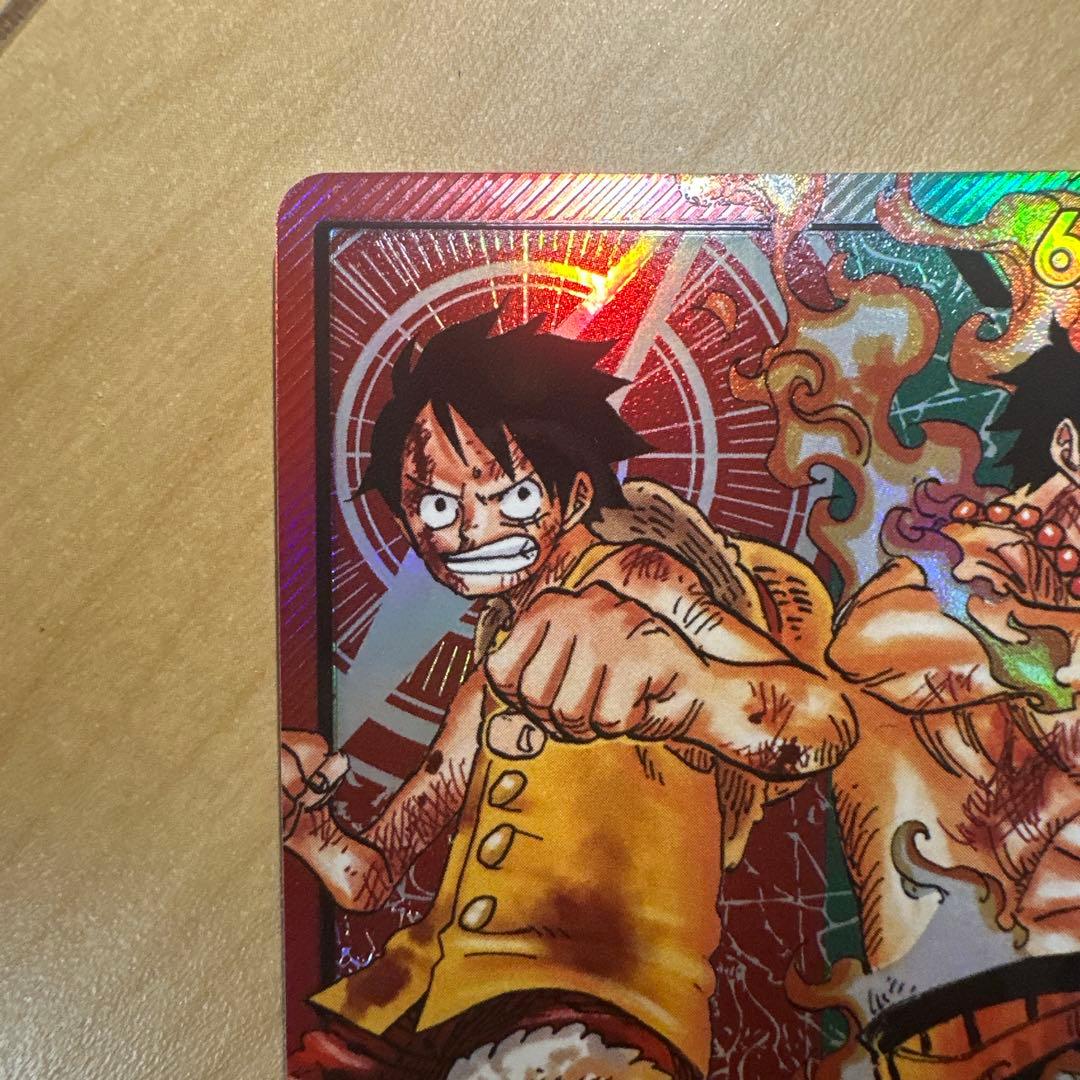 One Piece Bandai Luffy & Ace ST30-001 collectible card in Japanese, no visible scratches
