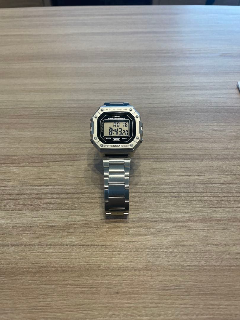 Casio Silver Watch W-218HD-1AV with Manual and Guarantee — Japan Import