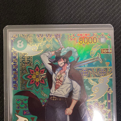One Piece Jewelry Bonney SP OP12-030 SR Parallel card featuring Juraquir Mihawk from OP12 series