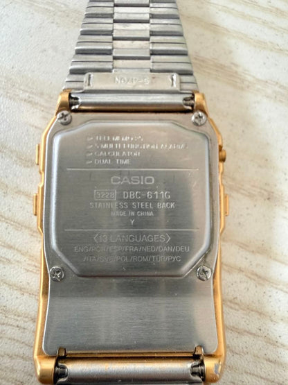 Casio Data Bank DBC-611G Digital Watch Gold — Japan Import
