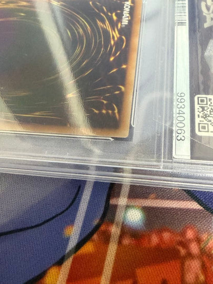 Yu-gi-oh Yubel Third Form Relief Ultimate Rare PSA 10 card in protective case with visible condition marks