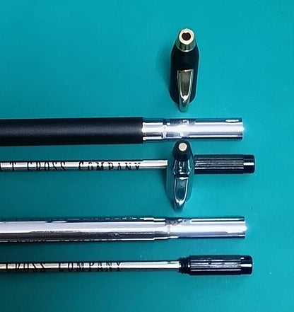 Set of two CROSS Classic Century vintage twist ballpoint pens in matte black and silver chrome colors