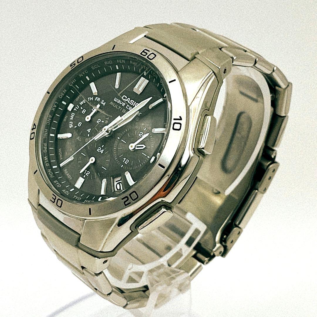 Casio WAVE CEPTOR WVQ-M410 Radio Solar Watch with Silver and Black Finish — Japan Import
