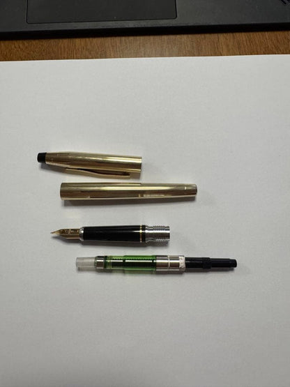 Cross Classic Century Fountain Pen XF Fine Nib Body 1/20 10K Gold Plated — Japan Import