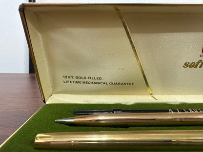 Cross 12K Gold Filled Soft Tip Pen & Mechanical Pencil Set — Japan Import