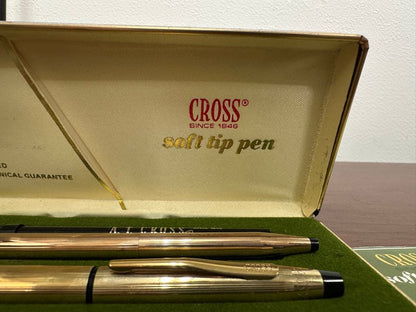 Cross 12K Gold Filled Soft Tip Pen & Mechanical Pencil Set — Japan Import