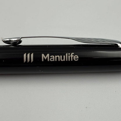 Parker Manulife Silver Blue Cross Ballpoint Pen Set Model 1121-S7515s