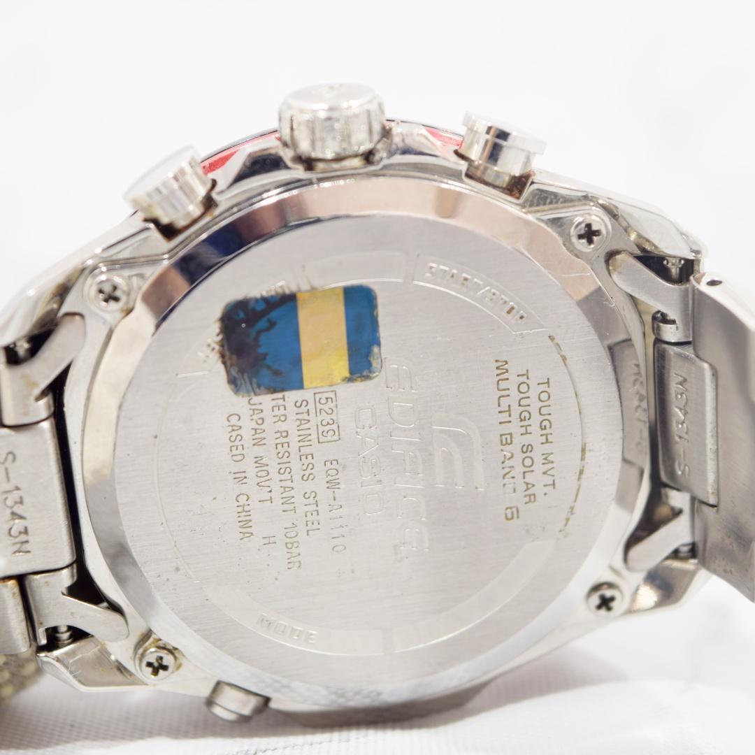 Casio Edifice Chronograph Radio Solar Watch Model EQW-A1100DB-1AJF with Black/Silver Finish — Japan Import