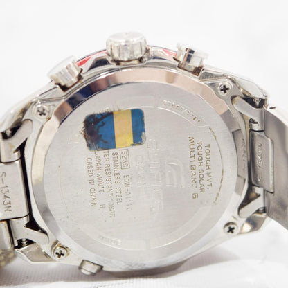 Casio Edifice Chronograph Radio Solar Watch Model EQW-A1100DB-1AJF with Black/Silver Finish — Japan Import