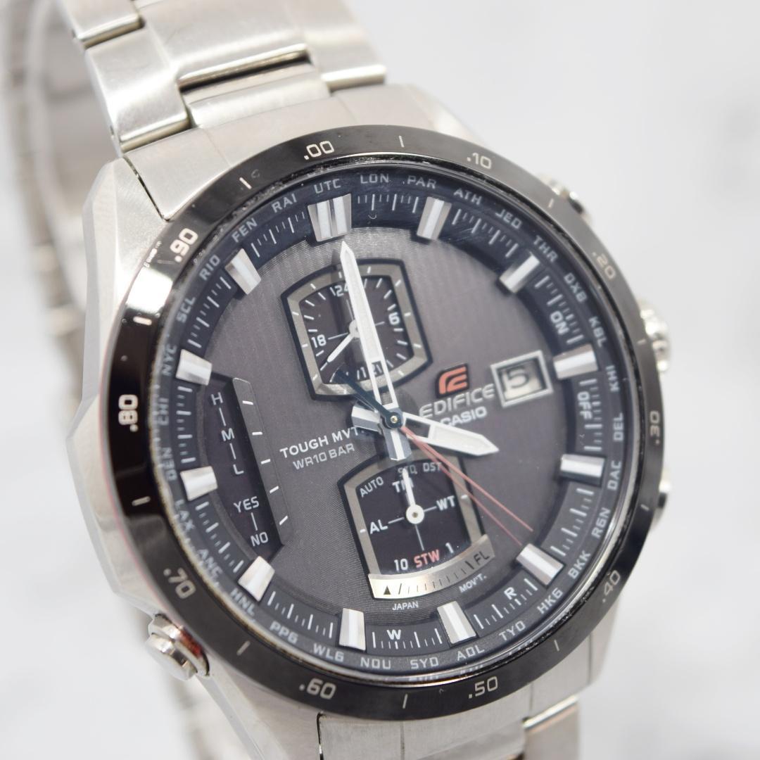 Casio Edifice Chronograph Radio Solar Watch Model EQW-A1100DB-1AJF with Black/Silver Finish — Japan Import