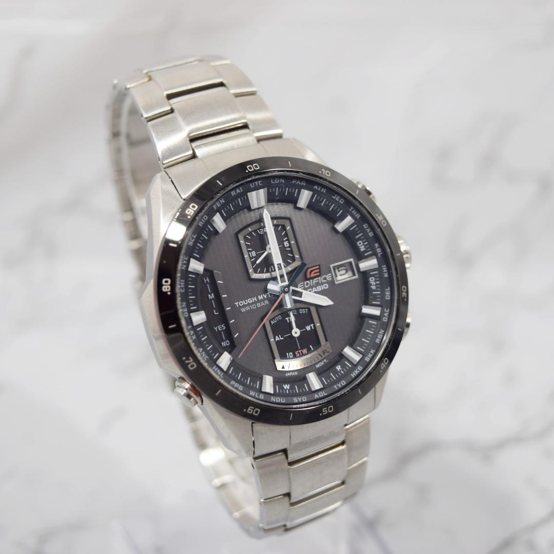 Casio Edifice Chronograph Radio Solar Watch Model EQW-A1100DB-1AJF with Black/Silver Finish — Japan Import