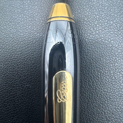 Cross black and gold ballpoint pen body made in the USA with elegant contrast design