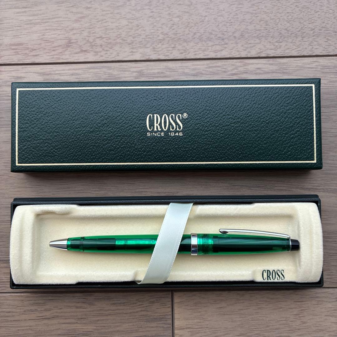 Cross Solo Translucent Ballpoint Pen - Emerald Green Transparent Resin — Japan Import