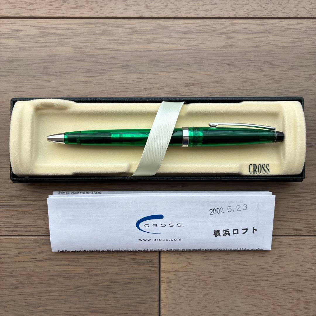 Cross Solo Translucent Ballpoint Pen - Emerald Green Transparent Resin — Japan Import