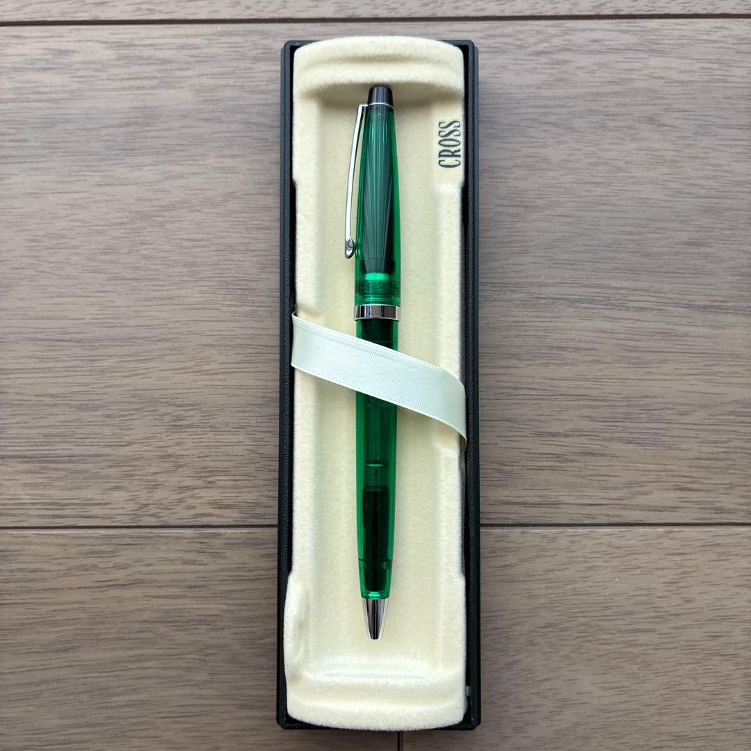Cross Solo Translucent Ballpoint Pen - Emerald Green Transparent Resin — Japan Import