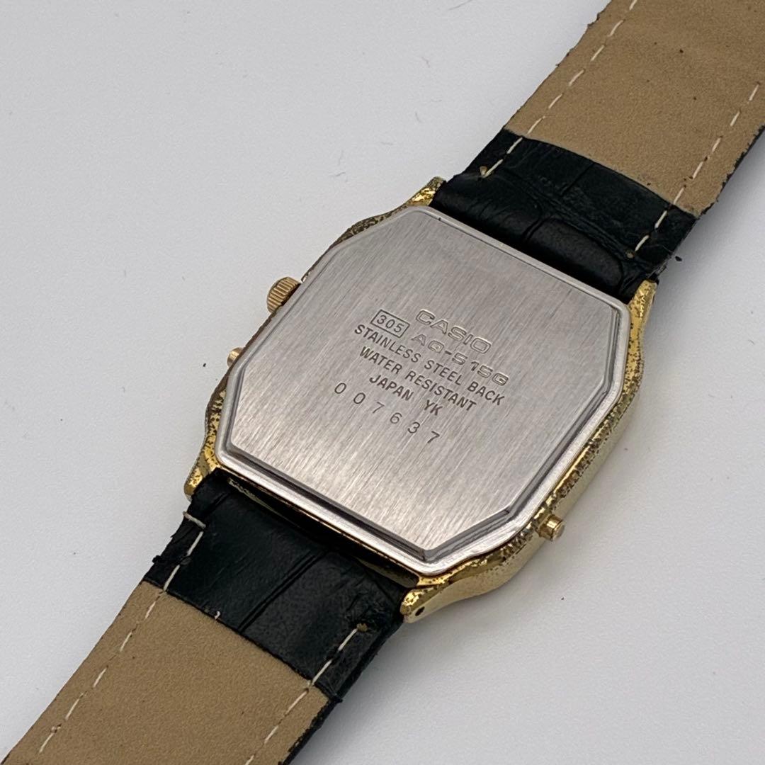 Casio Analog-Digital Wristwatch with New Battery and Gold Dial for Men — Japan Import