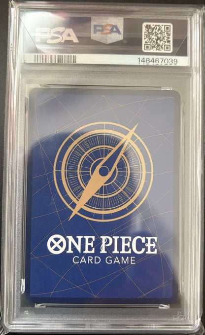 One Piece Uta OP02-120 PSA 10 GEM MT graded parallel card in PSA sleeve