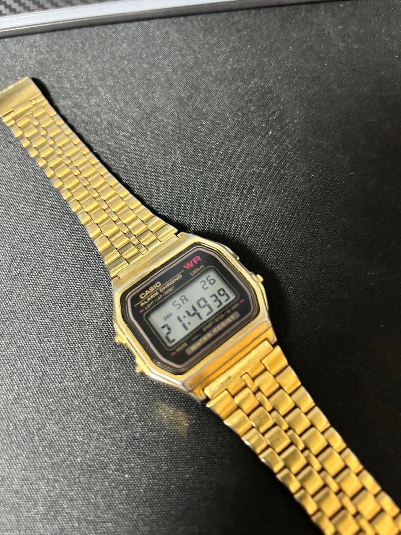Casio A159W Digital Watch with Gold Finish