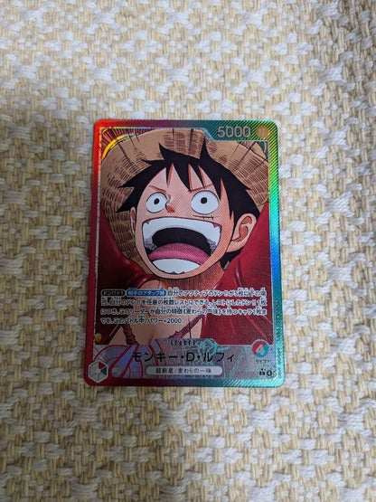 One Piece Monkey D. Luffy Leader Card Parallel holographic rainbow foil with 5000 power and Fighting attribute