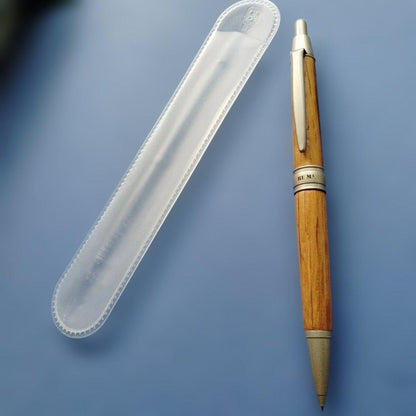 Re Ma wooden mechanical pencil with metal parts, included case, and white pen Japan import