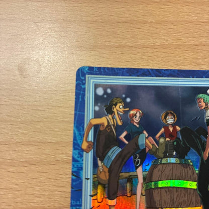 One Piece Hyper Battle Carddass S57 featuring Luffy and Pirate Crew Ship Launching Ceremony