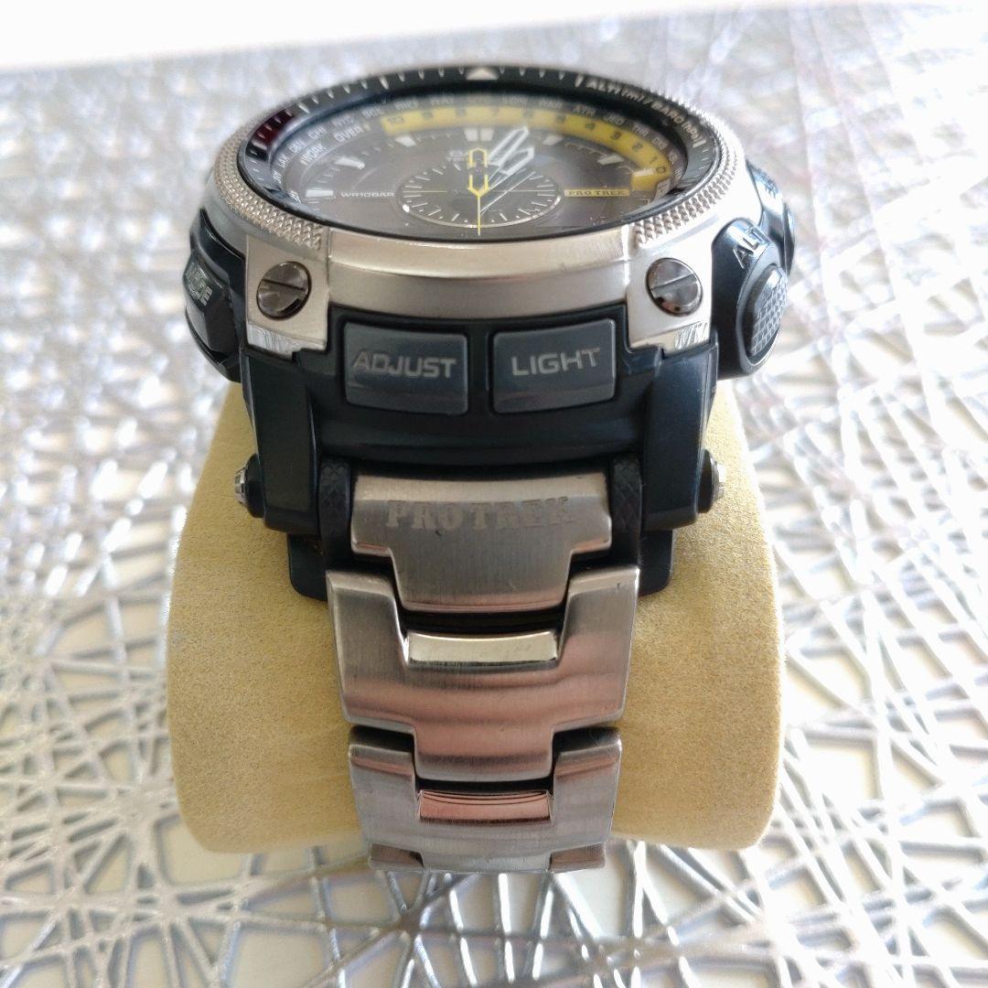 Casio Pro Trek PRW-5000T-7JF Titanium Watch with Yellow and Black Dial