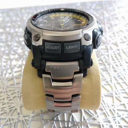 Casio Pro Trek PRW-5000T-7JF Titanium Watch with Yellow and Black Dial