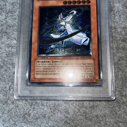 Yugioh Mystic Swordsman LV6 Old Asia Relief card graded PSA9 with visible white spots