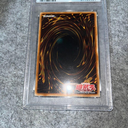 Yugioh Mystic Swordsman LV6 Old Asia Relief card graded PSA9 with visible white spots