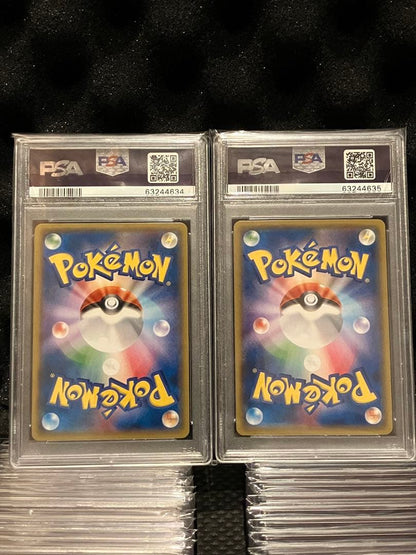 Two PSA10 graded Absol EX and M Absol EX Pokemon cards from 2014 Battle Festa Promo Japan import