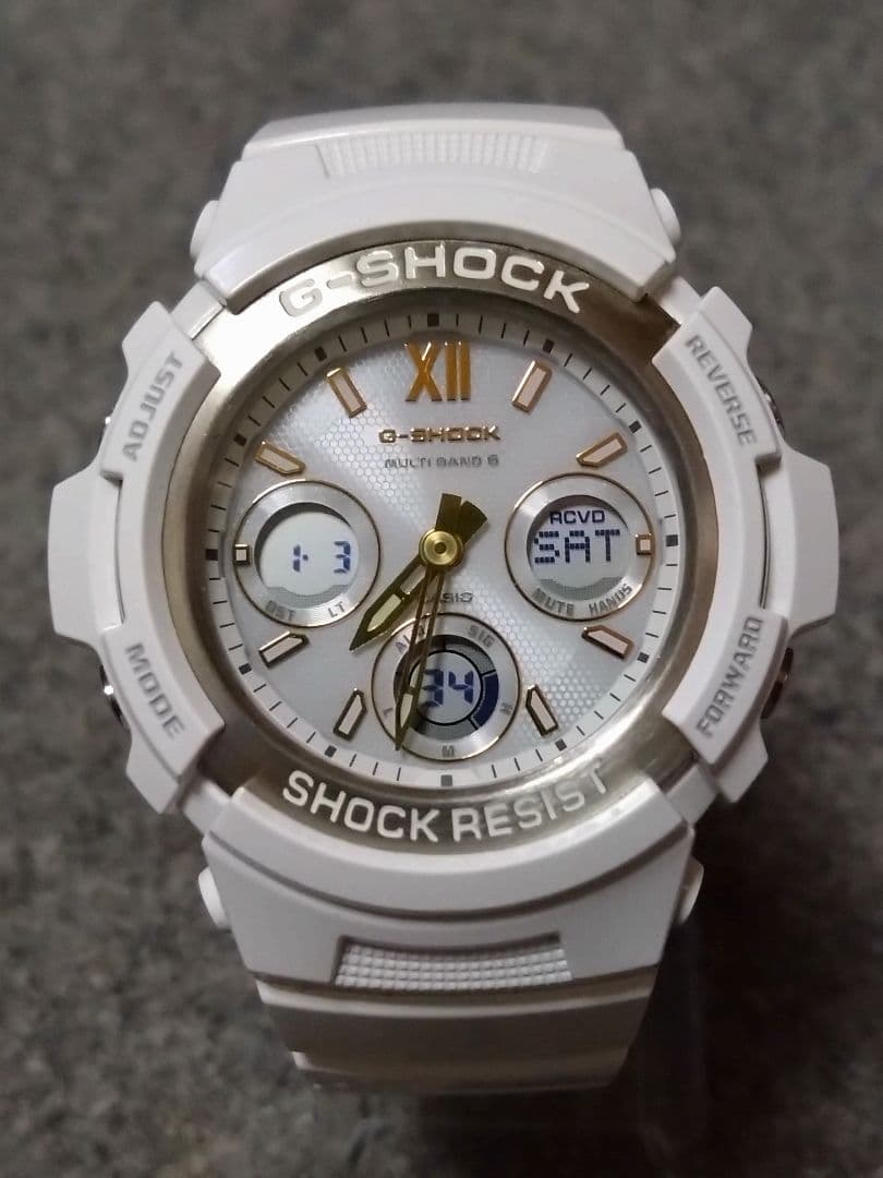 Casio G-Shock Solar Watch AWG-M100SGA-7AJF White and Gold Model — Japan Import