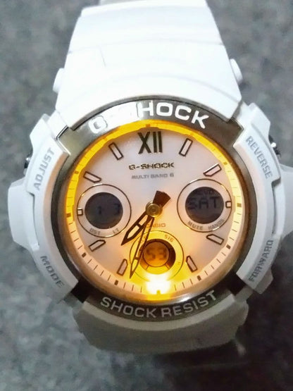 Casio G-Shock Solar Watch AWG-M100SGA-7AJF White and Gold Model — Japan Import
