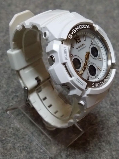 Casio G-Shock Solar Watch AWG-M100SGA-7AJF White and Gold Model — Japan Import