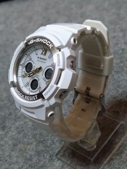 Casio G-Shock Solar Watch AWG-M100SGA-7AJF White and Gold Model — Japan Import