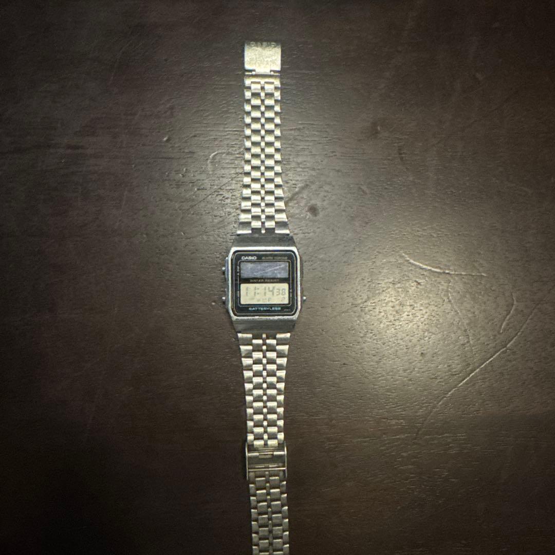 Casio AL-180 Vintage Digital Watch Solar Stainless Steel Japan