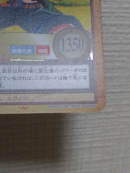 Ace One Piece Carddass Hyper Battle 2001 single card featuring Ace with Fire Fist from Japan import