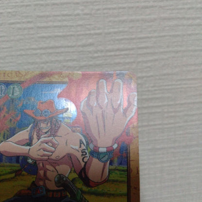 Ace One Piece Carddass Hyper Battle 2001 single card featuring Ace with Fire Fist from Japan import
