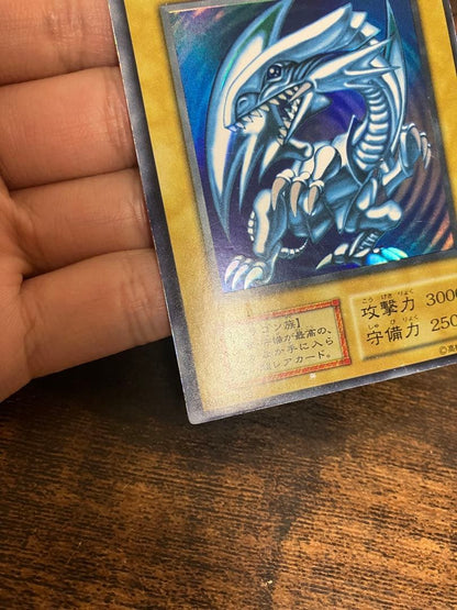 Yu-Gi-Oh Blue-Eyes White Dragon Ultra Rare card from Starter Box displayed