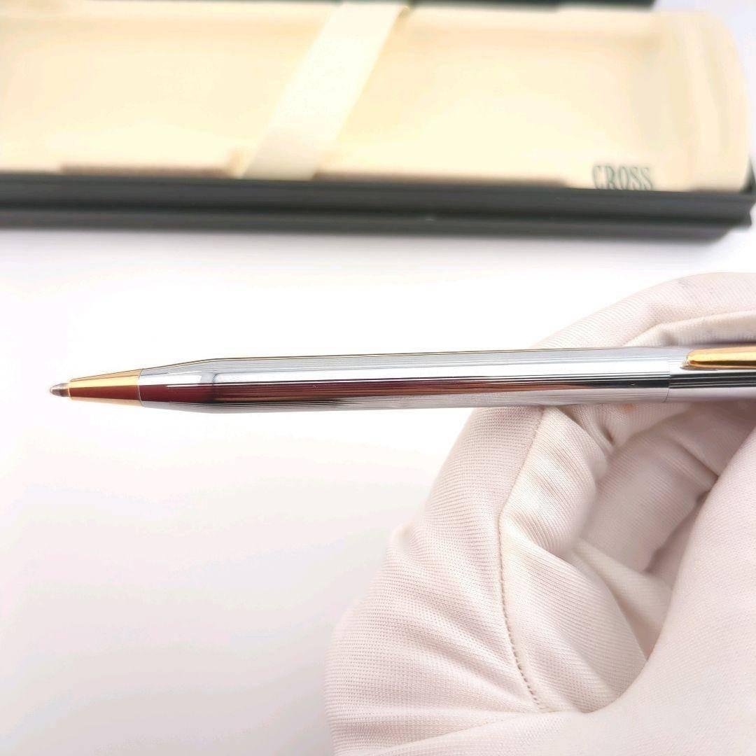 CROSS Silver Gold Ballpoint Pen with Case - Authentic Japanese Import