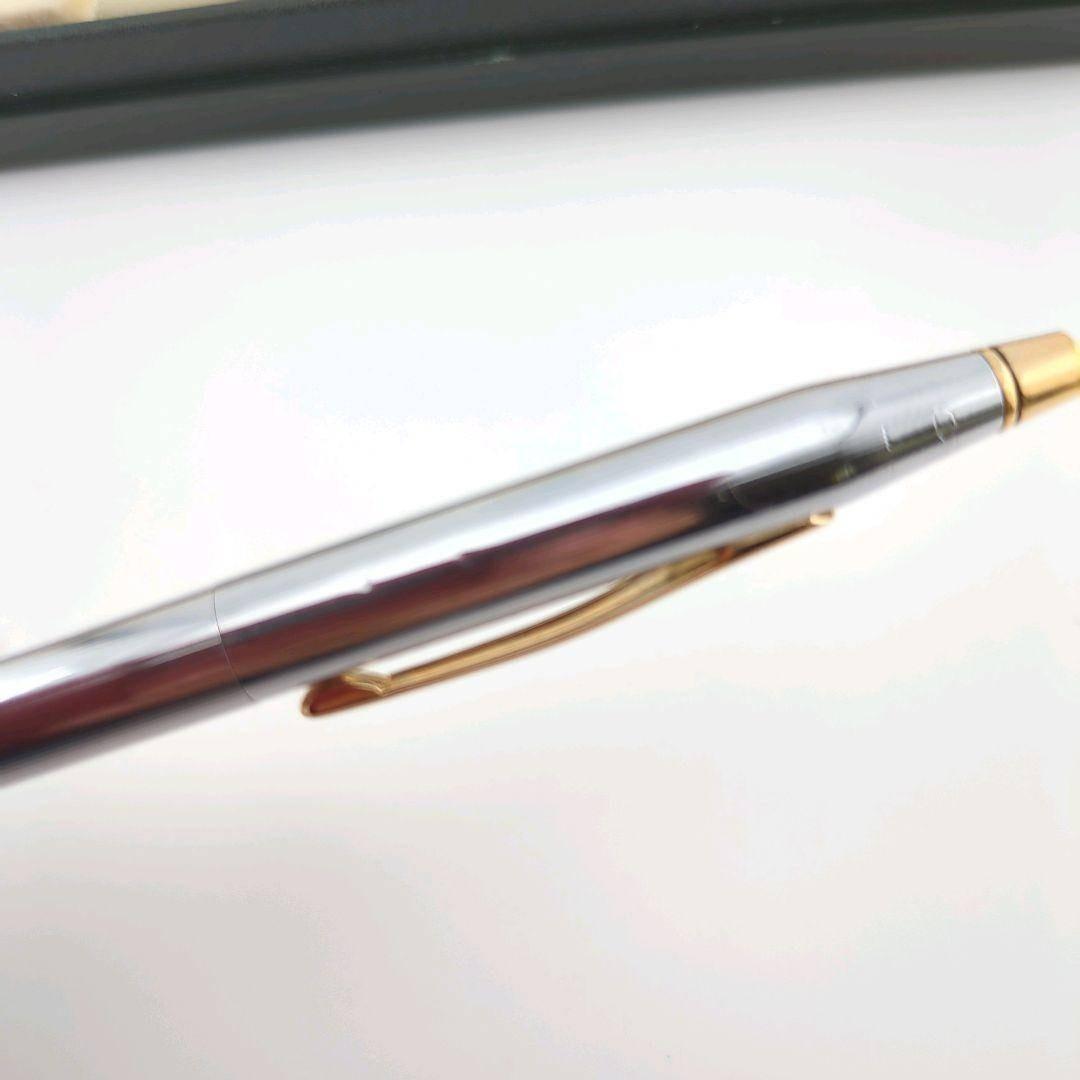 CROSS Silver Gold Ballpoint Pen with Case - Authentic Japanese Import