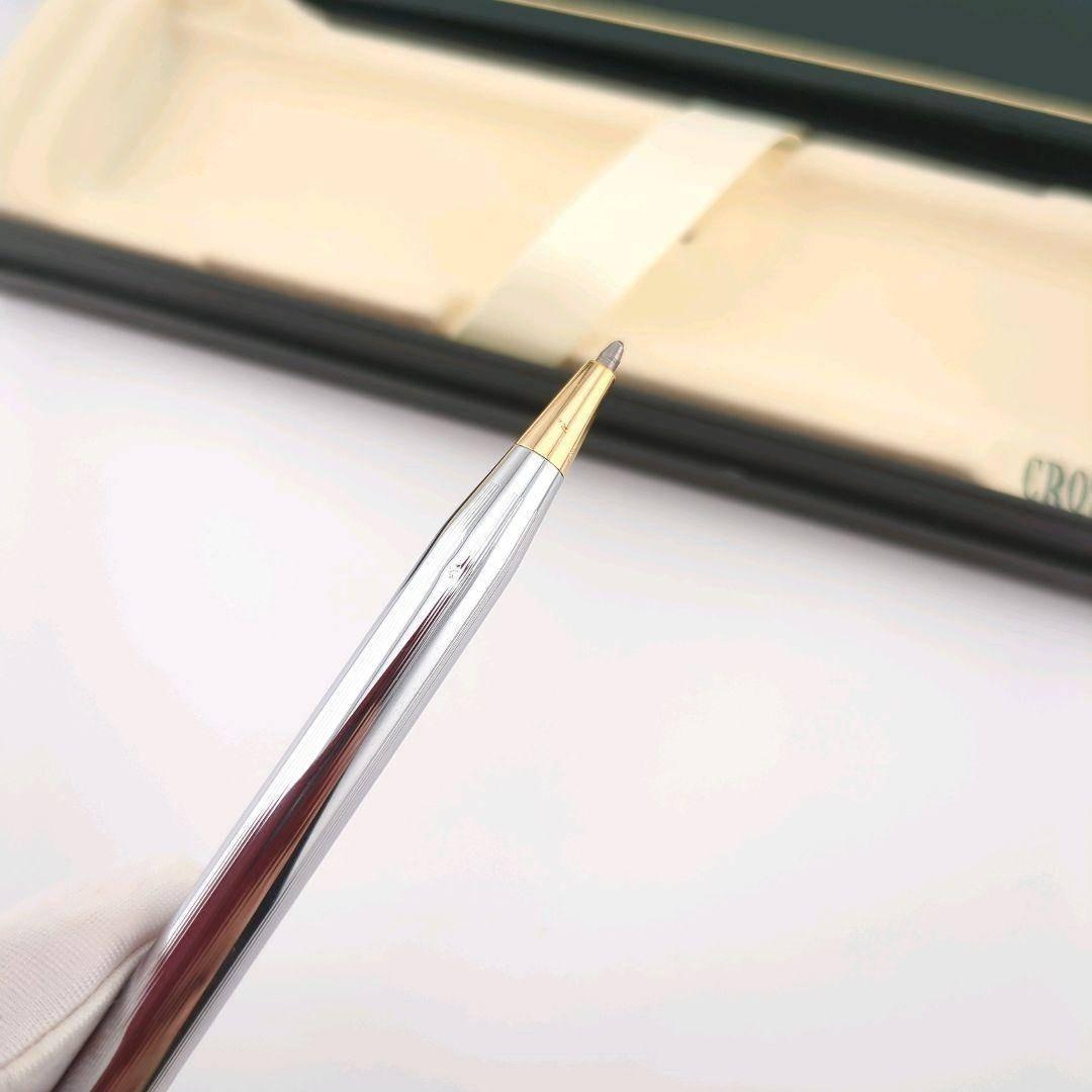 CROSS Silver Gold Ballpoint Pen with Case - Authentic Japanese Import