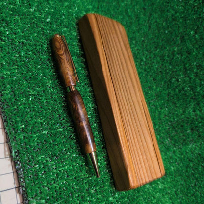 Yaku Sugi Wooden Ballpoint Pen and Custom Case Set