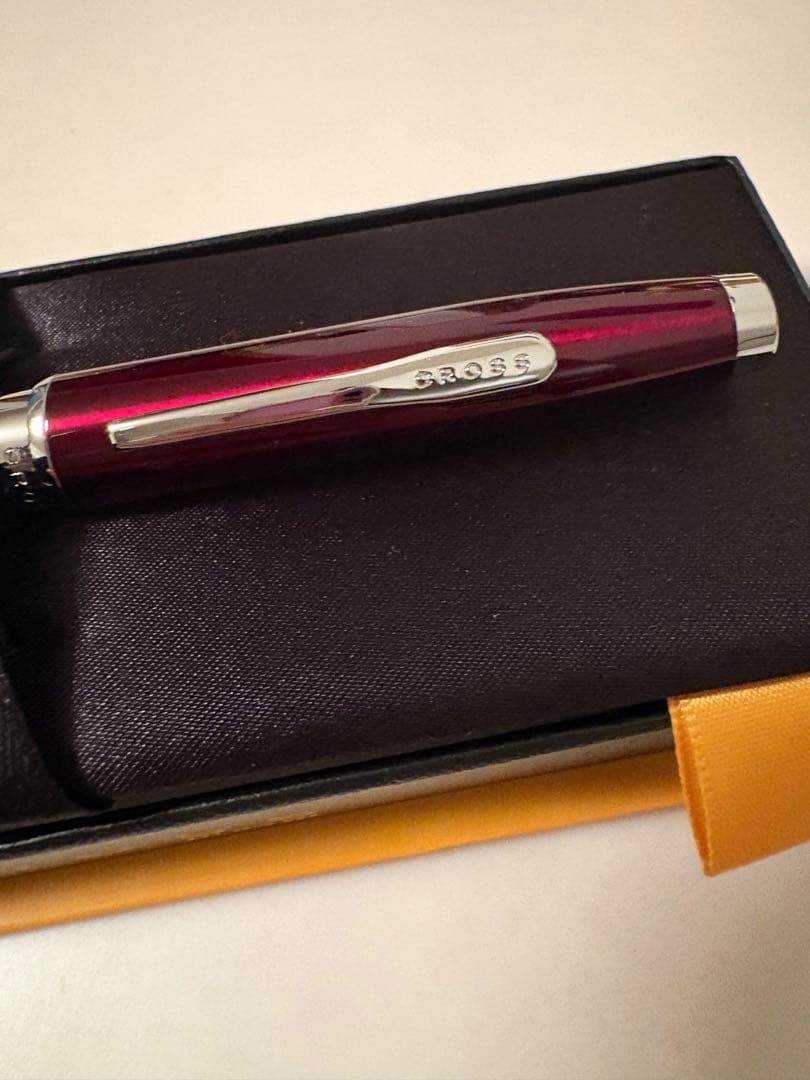 Cross Brand Red Ballpoint Pen with Gift Box — Japan Import