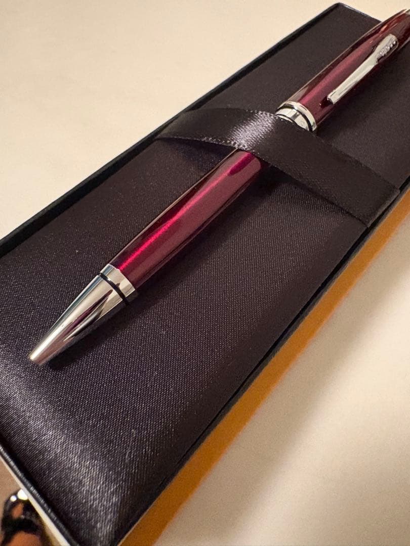 Cross Brand Red Ballpoint Pen with Gift Box — Japan Import