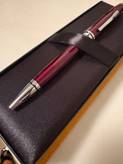 Cross Brand Red Ballpoint Pen with Gift Box — Japan Import