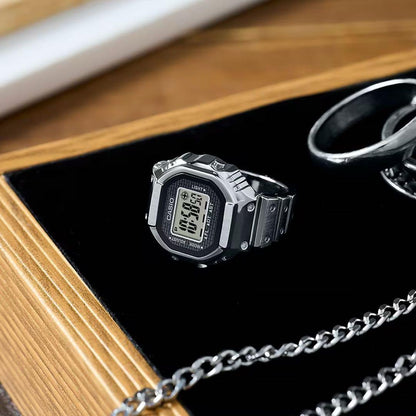 Casio Ring Watch CRW-001-1JR Silver Model 22 Size Digital LED Backlight Watch — Japan Import